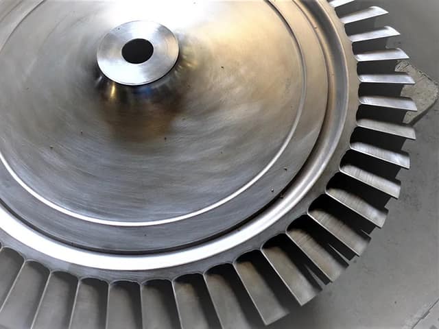 Reverse-engineered turbine blade wheel after precision machining