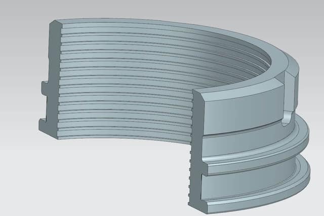 CAD model of the reverse-engineered stuffing box derived from the 3D scan data