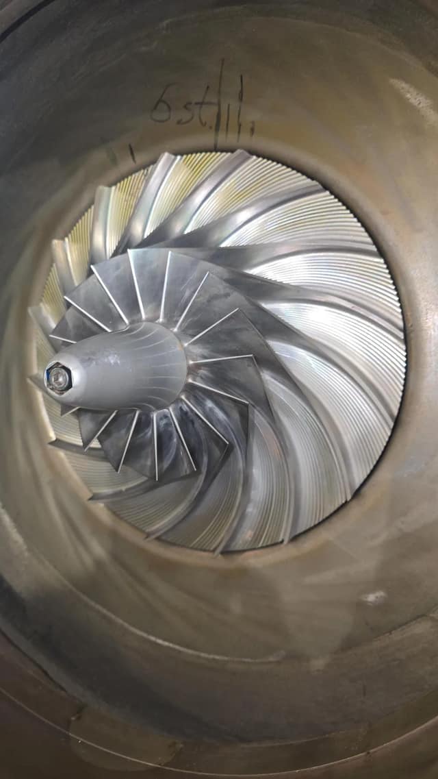 Sixth stage impeller of the Atlas Copco GT063N4K1 after the overhaul