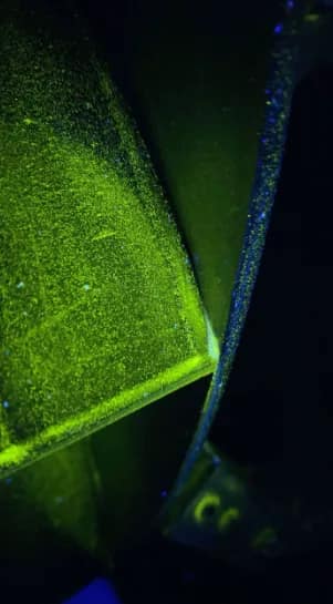 Magnetic particle testing (MPT) of the complete rotor, including degaussing