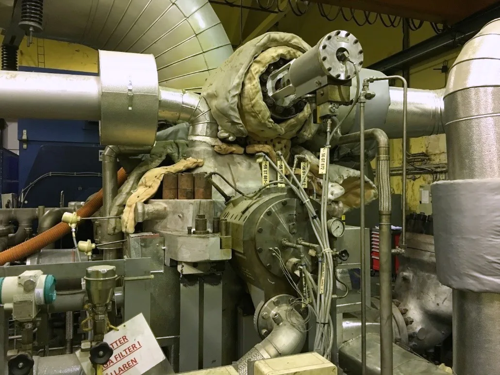 Siemens SST-300 industrial steam turbine on site