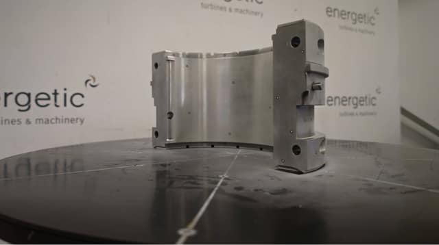 Bearing component on the CNC machine during in-house manufacturing