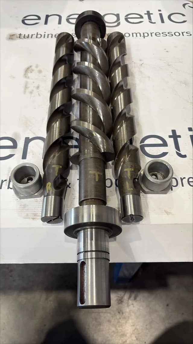 Main oil pump spindles and bearing bushes after cleaning and polishing
